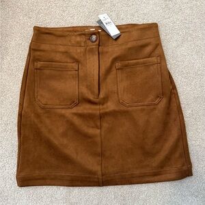 LOFT Rich Brown Midi Skirt